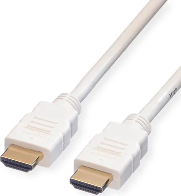 Image de Câble HDMI haute vitesse avec Ethernet ROLINE, blanc, 1 m