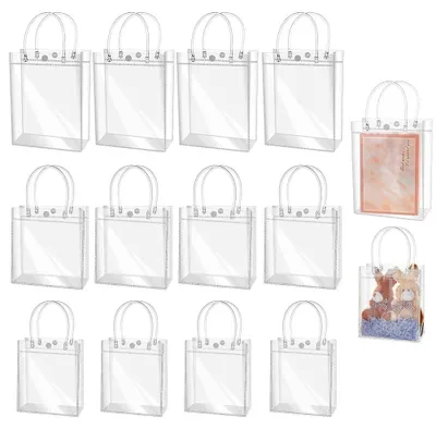 Immagine prodotto di Omgoods - 120 sacchetti regalo trasparenti con maniglia - 3 dimensioni per diverse occasioni