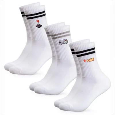 Produktbild von Occulto Damen & Herren Motiv Tennissocken 3er Pack (Modell: Rio) Gamer 43-46