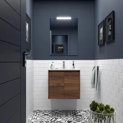 Immagine prodotto di Salgar mobili da bagno NOJA 600 2 porte NUSSBAUM MAYA + lavabo + specchio
