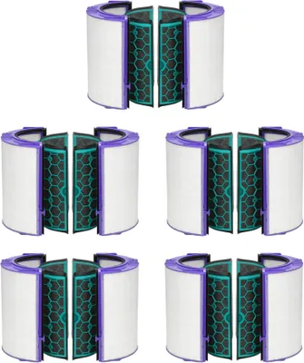 A set of five air purifier filters arranged in a grid on a white background.