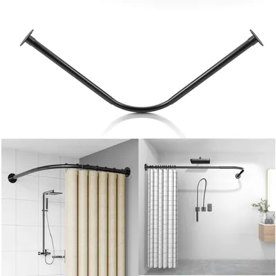 Immagine prodotto di Omgoods - Binario angolare regolabile per tenda da doccia, ideale per il bagno