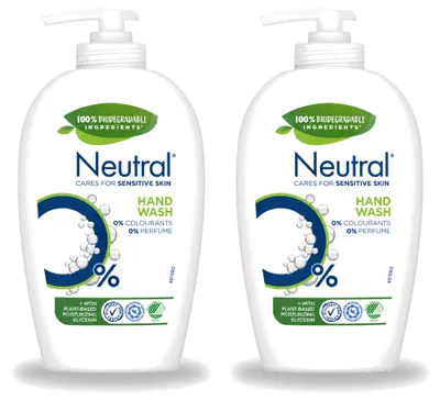 Productafbeelding van 2 flessen neutrale vloeibare zeep voor de gevoelige huid - 0% parfum en kleurstoffen - 250 ml - voordeelverpakking - 2 stuks