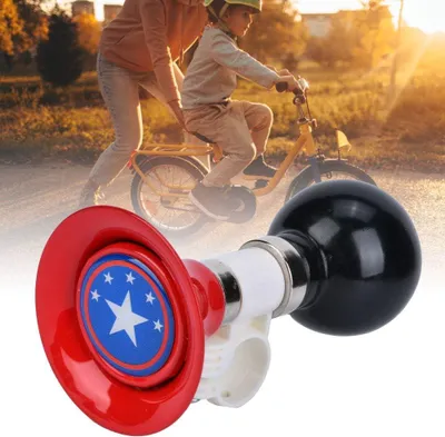 Produktbild von Fahrradglocke für Mädchenfahrrad - Kinder Fahrradglocke in Fahrradrot mit lustigem Druck