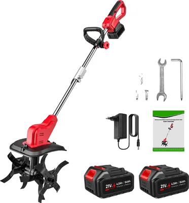 Obrázok produktu pre Elektrický kultivátor, 21V, 550W, s 2X batériou