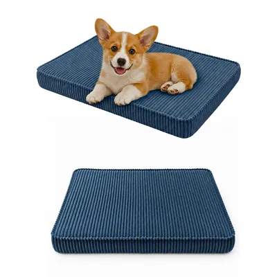 Produktbild von Hundebett Hundekissen Hundematte Cord 45X65X8 Cm Dunkelblau