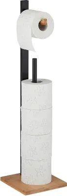 Produktbild von Famanu Toilettenpapierhalter mit Reservehalter aus Bambus - Platzsparend und praktisch - Für 5 Rollen
