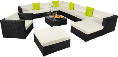 Produktbild von tectake® Aluminium Rattan Lounge Las Vegas mit Aluminiumgestell für 9 bis 11 Personen