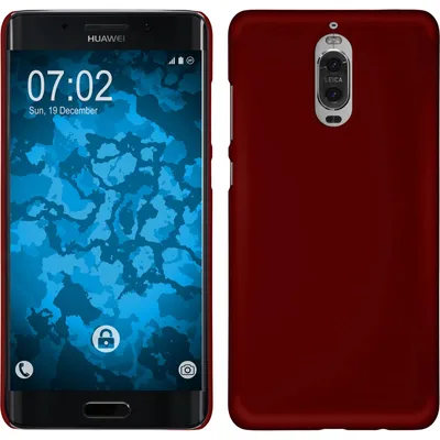 Produktbild von PhoneNatic Case kompatibel mit Huawei Mate 9 Pro - Hülle rot gummiert Hard-case + 2 Schutzfolien