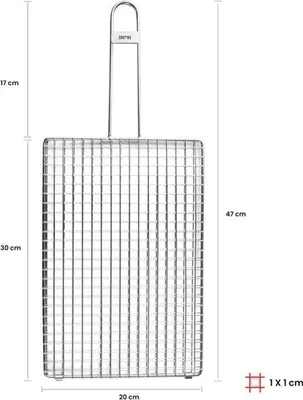 Obrázek produktu pro Dvojitý gril pro kokotxas, rozměry 30 x 20 x 1 cm, vyrobený z nerezové oceli (18%)