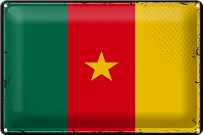 Produktbild von Blechschild Flagge Kamerun 30x20cm Retro Flag of Cameroon