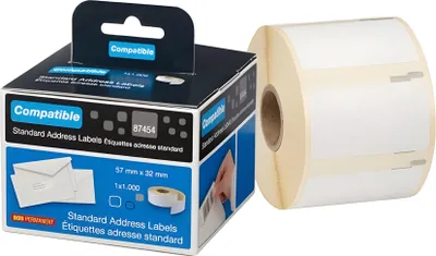 Image de rillstab 87454 rillstab étiquettes en rouleau, 57 x 32 mm, blanc, non-permanent
