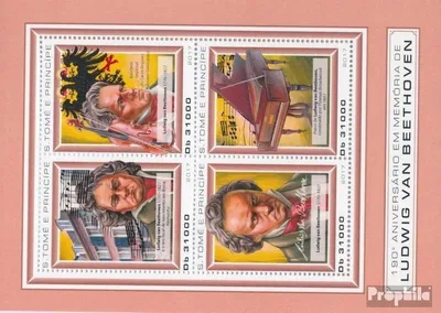 Produktbild von Briefmarken Sao Tome e Principe 2017 Mi 7358-7361 Kleinbogen (kompl. Ausgabe) postfrisch Ludwig van Beethoven