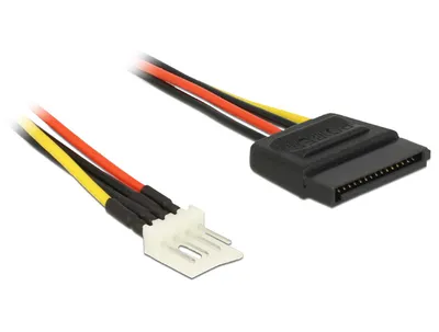 Produktbild von Delock 83918 Stromkabel Delock SATA 15Pin -> Floppy 4Pin St/St 0.15m