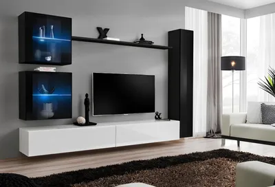 Produktbild von Wohnwand Set 6tlg Luxus Einrichtung Wohnzimmer Designer TV-Ständer Wandschrank