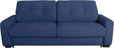 Produktbild von Express-Schlafsofa - 2/3 Plätze - SOA - Geprägter Stoff - Saphir - 15 cm Matratze - 195 x 100 x 91 cm - DUNLOPILLO
