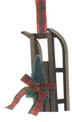 Produktbild von Baumhänger Holzschlitten Baumschmuck Christbaumschmuck Holz