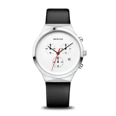Productafbeelding van Bering herenhorloge, chronograaf, klassiek model - 14740-404, met leren band