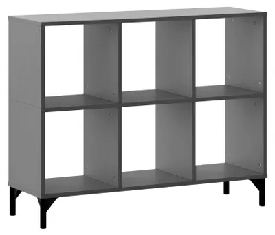 Regal mit 6 offenen Fächern, 104,3x33x82 cm, anthrazit