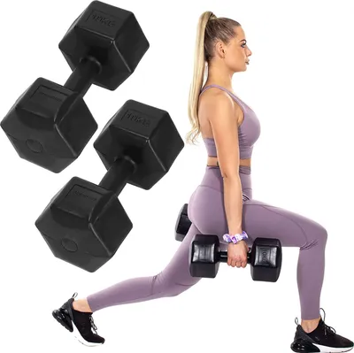 Obrázek produktu pro Činky 2 x 10 kg Šestihranné gymnastické činky Fitness činky Aerobní činky
