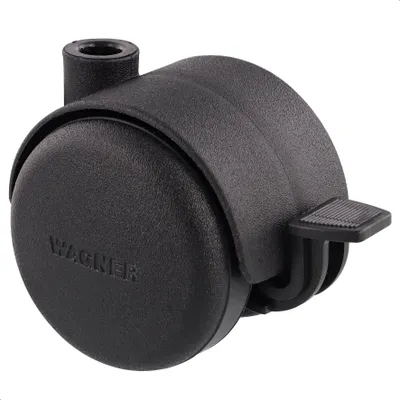 Produktbild von WAGNER Möbelrolle / Doppelrolle HART - Durchmesser Ø 50 mm mit Bremse, schwarz, Tragkraft 50 kg - 01002601