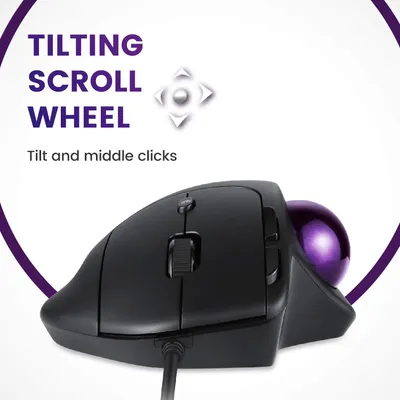 Imagen del producto de Perixx PERIMICE-520, ratón trackball ergonómico con cable