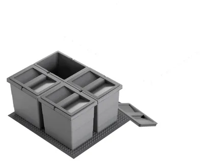 Image de Collecteur de déchets Hailo 3301623 Allegro 220 Insert 4x 6.5 L Gris foncé