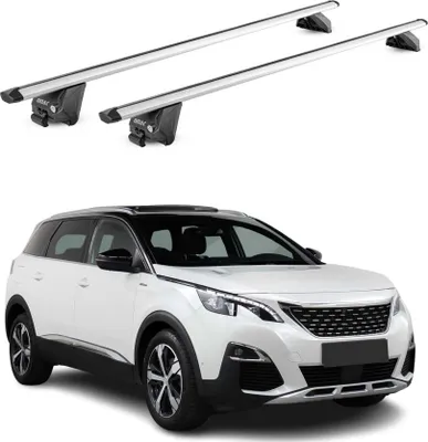 Image de Barres de toit transversales pour Peugeot 5008 2017-2025 Alu Argenté 2x ABE