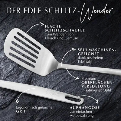Produktbild von Stanley Rogers Schlitzwender 31 cm, Pfannenwender mit formschönen Design aus hochwertigem Edelstahl, Wender mit Premium Oberflächenveredlung in satinierter Optik (Farbe: Silber)