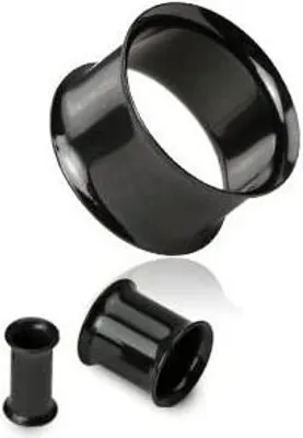 Produktbild von Ohr Flesh Tunnel Piercing Double Flared Eyelet Black 316L - 1379BK - 12mm