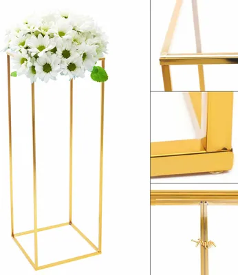 Image de Présentoir de fleurs en métal Décoration unique de mariage en métal Présentoir au sol pour la fête de mariage