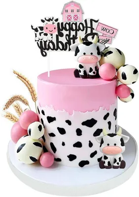 Zdjęcie produktu dla Dekoracje na baby shower i urodziny z ozdobami na tort w kształcie krów dla dziewczynek i dzieci, 13 sztuk.