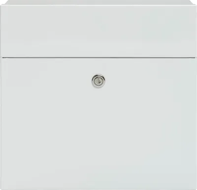 Produktbild von MEFA Briefkasten Stahl pulverbeschichtet BxHxT 371/335/112 mm Serenade 161 Verkehrsweiß RAL 9016 glänzend Entnahme vorne