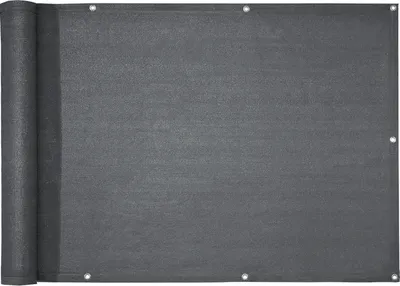 Produktbild von Floordirekt Balkon Sichtschutz 90x500 cm, Balkonsichtschutz mit wetterfestem HDPE-Stoff, Balkonverkleidung für UV-, Wind- & Sichtschutz - grau