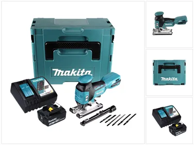 Image de Makita DJV 181 RG1J Scie sauteuse pendulaire sans fil 18 V Brushless + 1x Batterie 6.0 Ah + Chargeur + Coffret Makpac