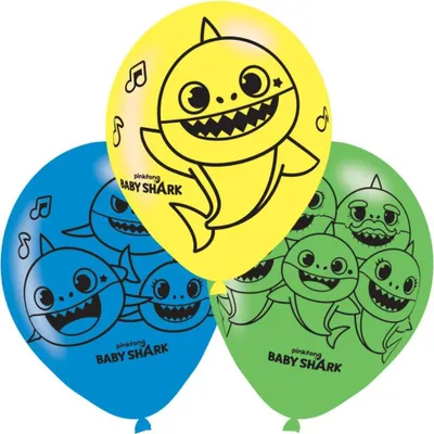 Immagine prodotto di Squalo bambino - 6 palloncini in lattice - 27,5 cm