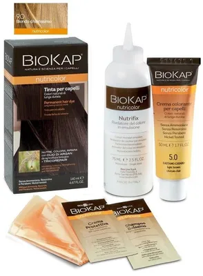 Produktbild von BIOKAP NUTRICOLOR 9,0 – Sehr hellblond – Haarfärbetube + Flasche