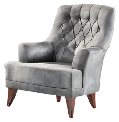 Produktbild von Design Sessel 1 Sitzer Luxus Relax Textil Grau Sessel in Wohnzimmer Club Lounge