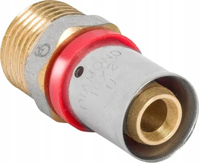 Produktbild von PEX-Pressfitting Nippel 25mm auf 3/4 Zoll Gewinde, vernickeltes Messing, Typ FZZ