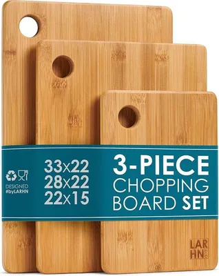 Immagine prodotto di Set di taglieri in legno, 3 pezzi, 33x22 cm, legno