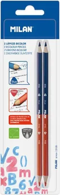 Zdjęcie produktu dla Ołówek Milan Bicolour 2.9 Mm 2 szt. czerwony, niebieski czerwony, niebieski jeden rozmiar