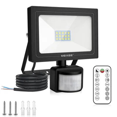 LED-Strahler 15 W mit Bewegungsmelder, 1200 lm, IP66, kaltweiß