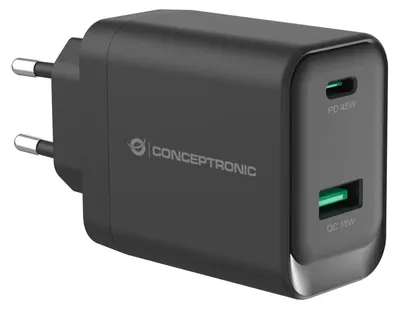 Immagine prodotto di Conceptronic ALTHEA20B45 Caricabatterie per dispositivi mobili Universale Nero AC Ricarica rapida Interno
