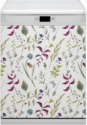 Produktbild von Magnet Folie für Geschirrspüler Küche Magnetmatte 60x70 cm  Nachbildung Geschirrspüle  - Blume botanisch