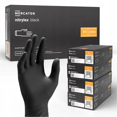 Produktbild von Nitrilhandschuhe, Robuste Schwarze Handschuhe, 100 Stück, Grösse M (Schwarz)
