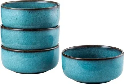 Produktbild von Famanu Müslischalen Porzellan in Blau - 4-teiliges Set für 4 Personen