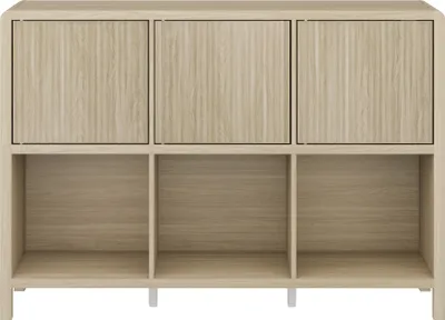 Produktbild von Sideboard 'Lukkodso' mit 3 Türen und 6 Fächern 77 x 110 x 30 cm Eicheoptik