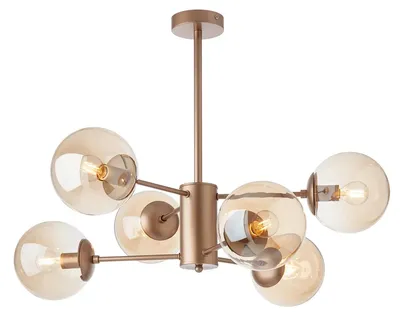 Productafbeelding van MUNDI PL 6X28W E14 champagne plafondlamp
