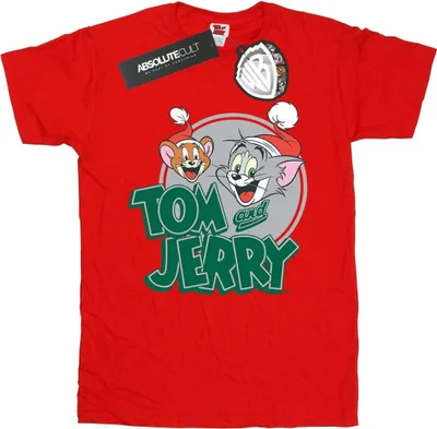 Produktbild von Tom And Jerry - "Christmas Greetings" T-Shirt für Herren BI52088 (3XL) (Rot)