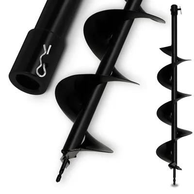 Obrázek produktu pro EBERTH zemní šnek zahradní šnek zahradní spirálový šnek, ocel, průměr 150 mm, délka 800 mm, průměr uchycení 20 mm, černě lakovaný